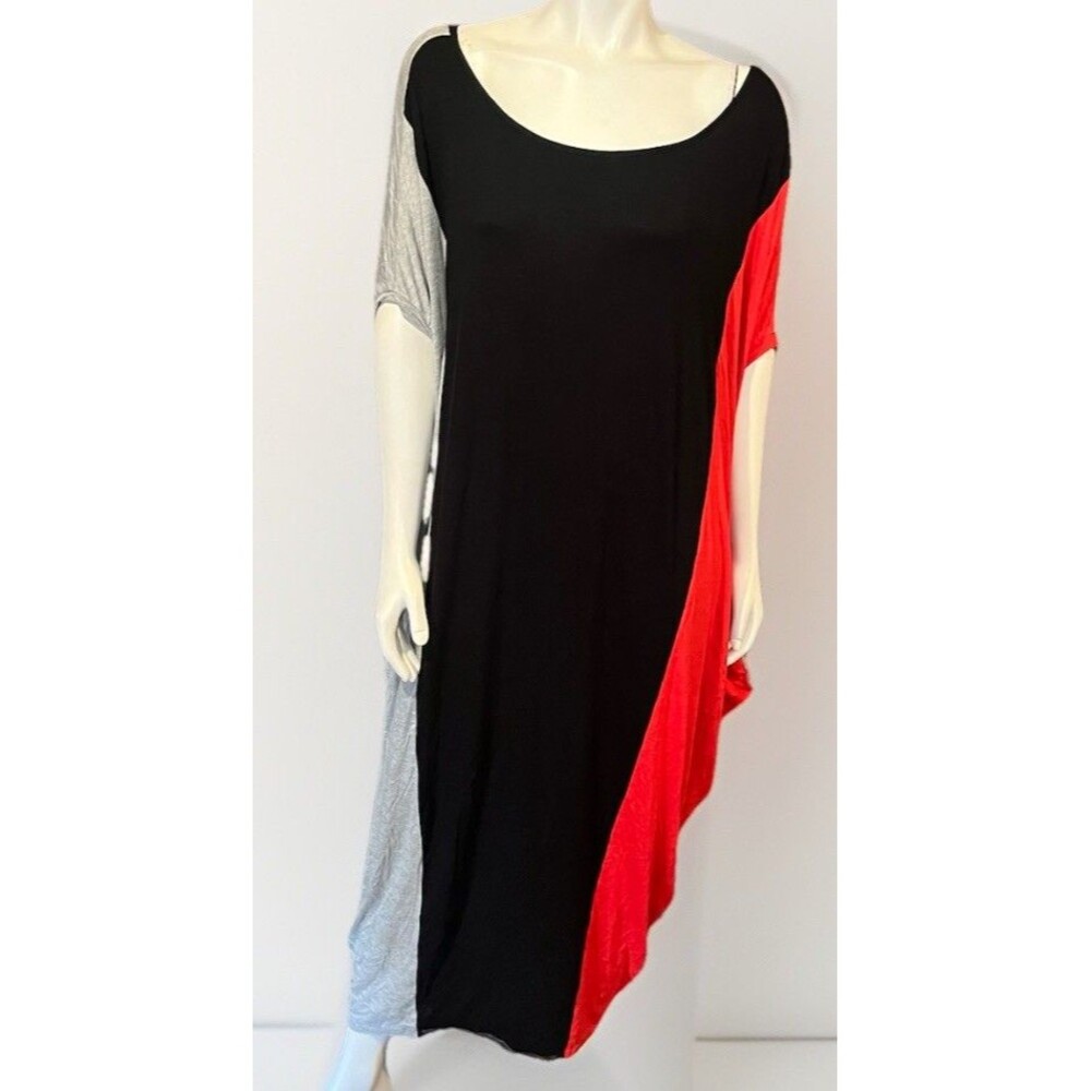 NY & Company Knit Kaftan Red Gray Black NWT Size Large